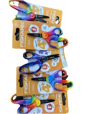 Fiskars Kids Scissors Pointed Tip Rainbow Age 4 Non Stick Coated Blades 5"