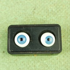 Vintage Blue Glass Doll Eyes, Blown Glass, Germany, Eye Size 0.39" / 10mm