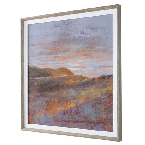 Uttermost Dawn On The Hills Linen and Wood Framed Print in Multi-Color - Picture 2 of 9