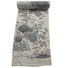 JAPANESE KIMONO FABRIC CLOTH BOLT PURE SILK CREAM KOMON AA10379