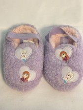 Frozen License Purple Round Toe Slip On Toddler Girl Slipper Size 7/8 Bin3