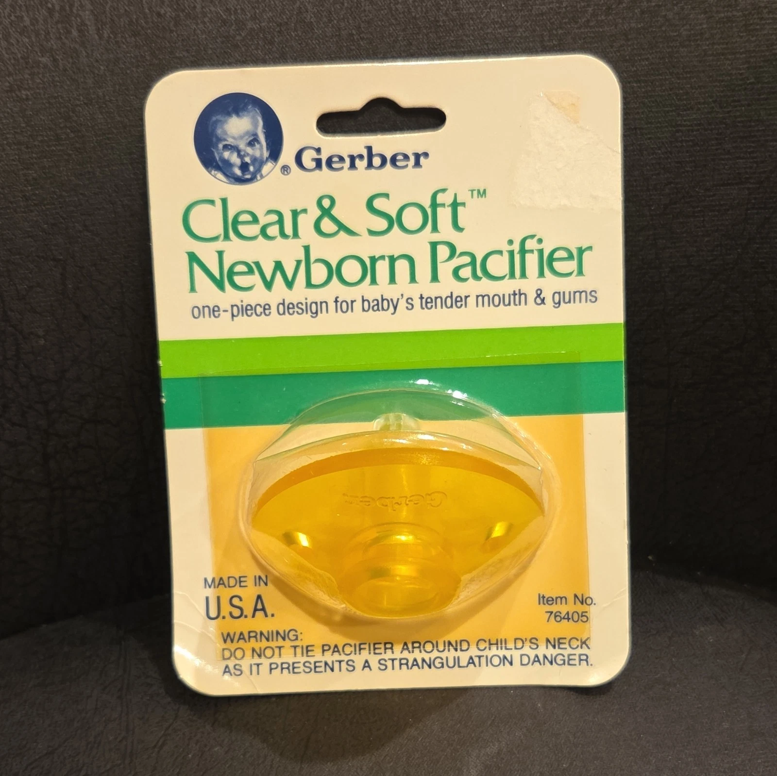 Vtg Gerber Clear & Soft Newborn Pacifier Infant Single-Piece 1988 Model 76405
Opens in a new window
