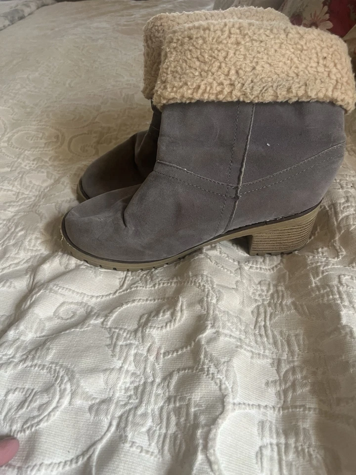 Rosy Mujer Sherpa Cuello Plegable Botines Imitación Gamuza Gris EUR 41 Nuevo Foto 4 de 4