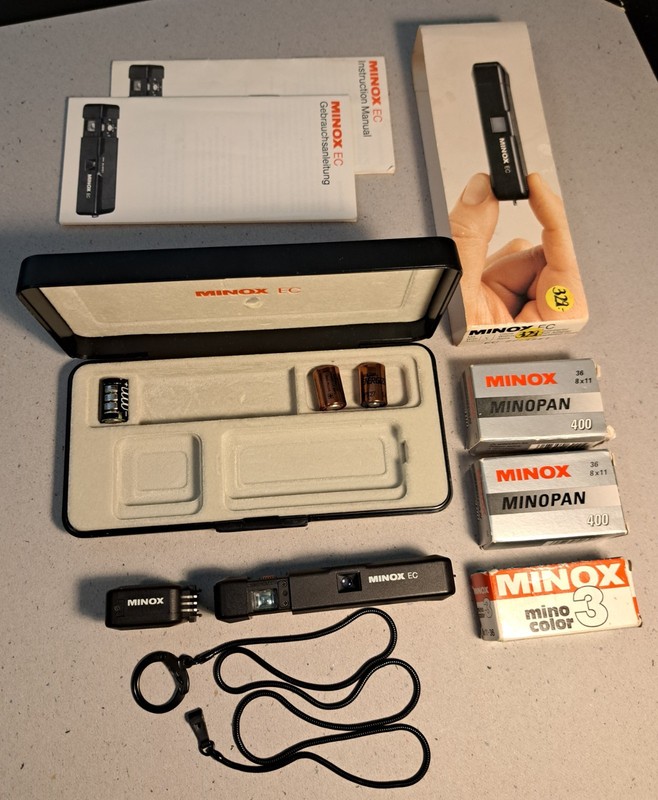 Vintage Minox EC Sub-miniature spy camera with flash, batteries & film AWESOME