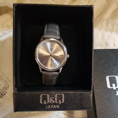 Q&Q Japan Quartz Water Resistant Watch With Leather Strap 