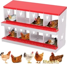 Pull Out Roll Away Chicken Nesting Box 8 Compartment Cleanable Metal Nest Box