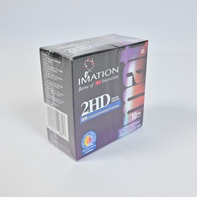 Sealed - Imation 2HD Disks 10 Pack, Sealed IBM Format 1.44mb Floppy Diskettes