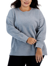ID Ideology Plus Size Solid Crewneck Sweatshirt Grey 1X