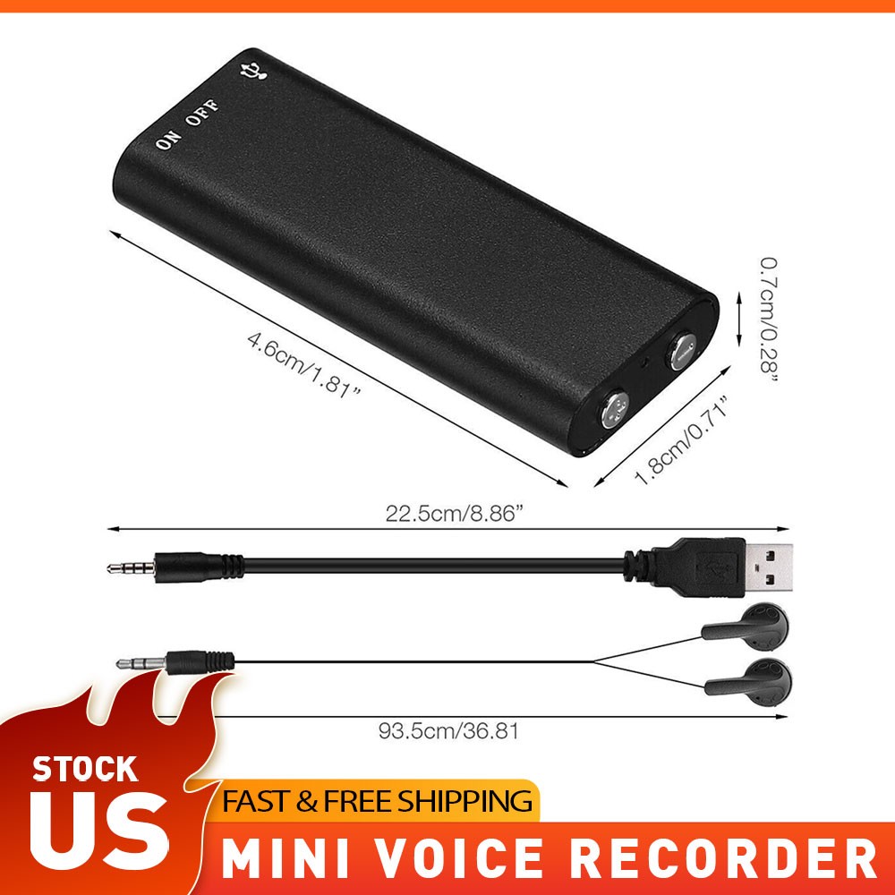 Mini Hidden Audio Dictaphone Device 16gb