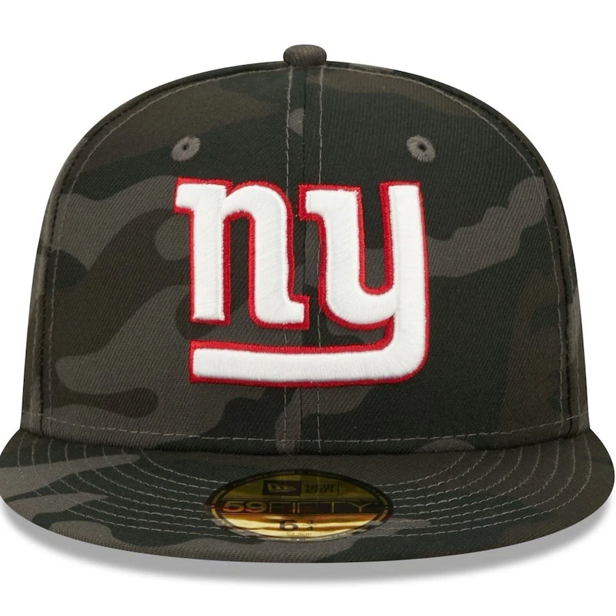 Boné masculino New Era 59FIFTY NFL New York Giants NY camuflado preto cinza tamanho 7 1/8 - Imagem 2 de 4