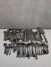 Mixed Lot 83 Pieces Silverware Tableware Forks Knives Spoons
