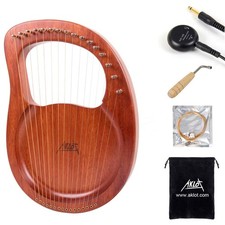 Lyre Harp, 16 Metal Strings Mahogany Lye Harp with Tuning Wrench,Spare String...