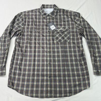 #ad Nomad Fishing Shirt Mens XL Plaid Fowl Birds Vented Breathable Lightweight NWT $31.99