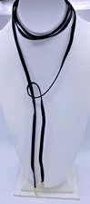 Rachel Roy Suede Wrap Strap Choker or Lariat Necklace 62" NOS