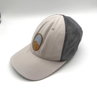 Vuori Trucker Hat Men OSFA Gray Mountain Patch Snapback Mesh Breathable Cap - Image 1 of 4
