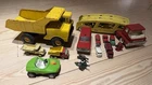 Vintage Pressed Steel Toy Truck Lot Nylint Tonka Fire Chief Mobilgas VW 1960s