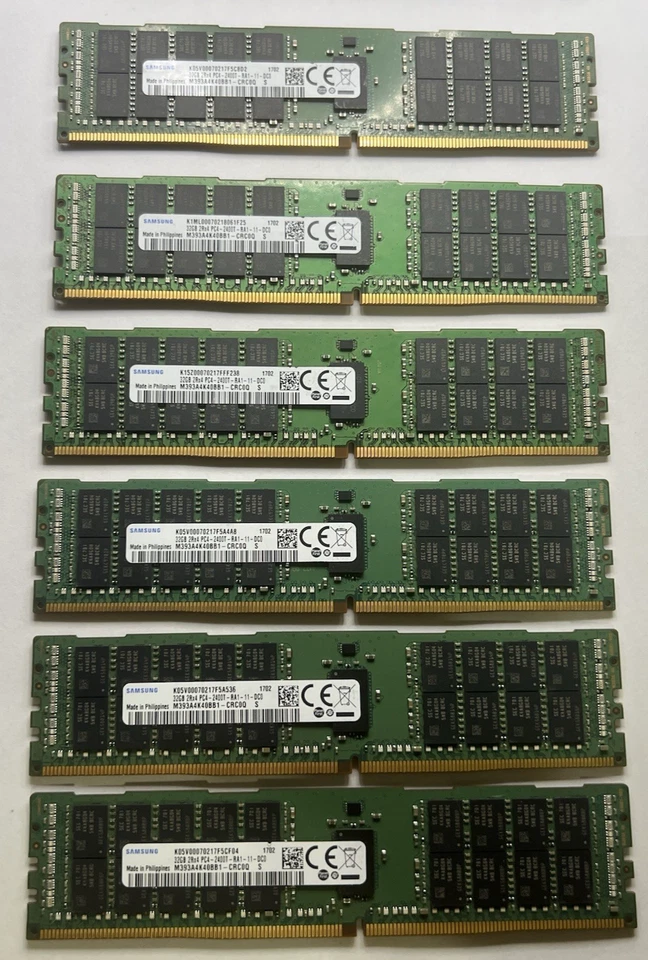 320GB (10x32GB) Samsung M393A4K40BB1-CRC0Q 2Rx4 PC4-2400T ECC REG Server RAM - Image 4 of 4