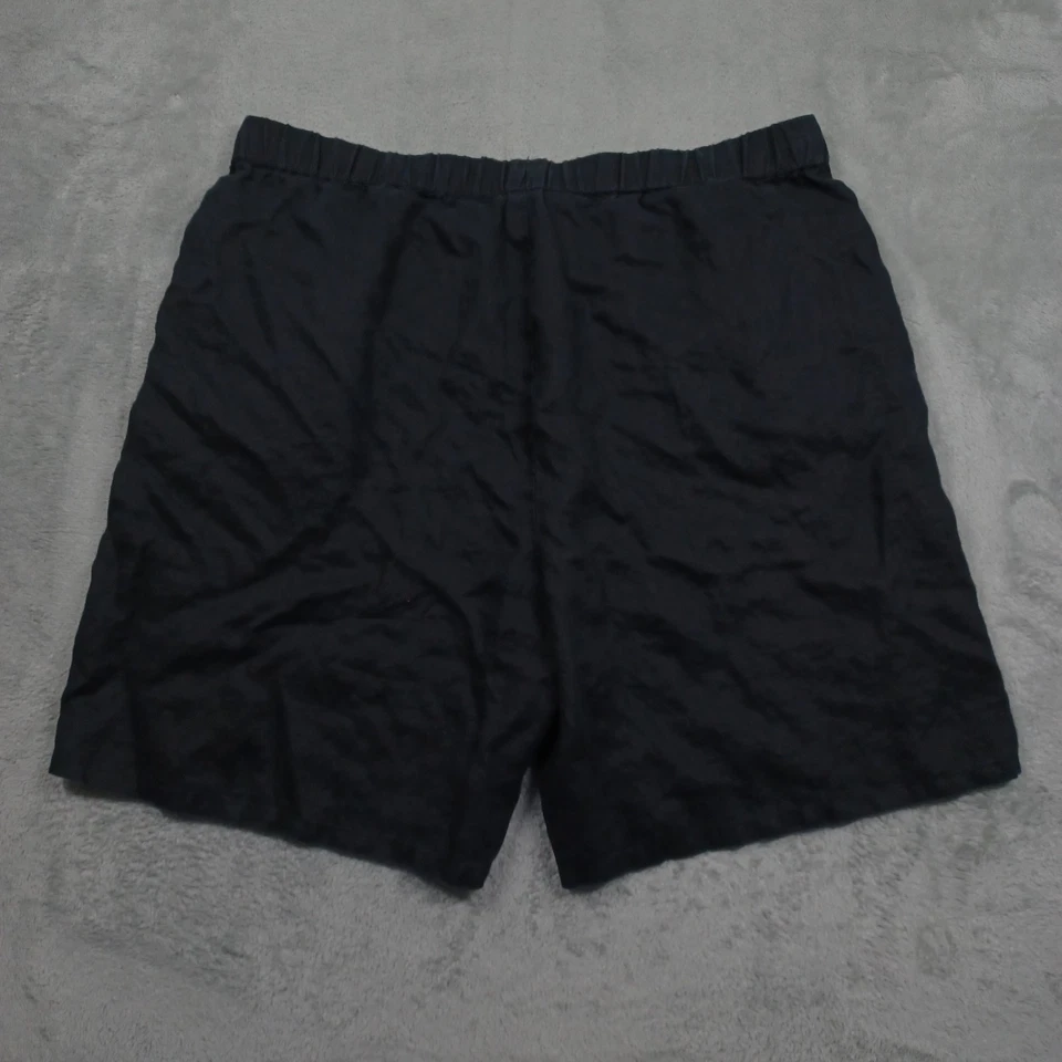 Pantalones Cortos Eileen Fisher Mujer XL Negro Lino Cordón Cintura Elástica Orgánicos Foto 4 de 4