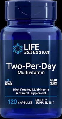 Life Extension Two Per Day Multivitamin & Mineral Supplement, 120 Capsules -...