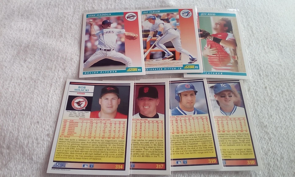 1992 Score  Baseball part. set 300's & 400's  Pick cards that you may want/need. - Image 2 of 4