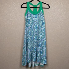 Womens Prana Cali racerback blue and green dress-M