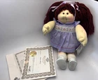 Soft Sculpture Cloth Face OAA Cabbage Patch Red Head Pigtails Girl 1985 w/Cert