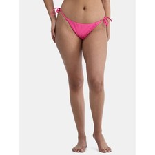 No Boundaries Junior Side Tie Bikini Bottoms, Electric Pink Size XL (16-18)