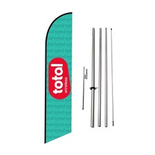 Total Wireless pattern - 12FT Tall Swooper Feather Flag Sign with 15FT Pole...