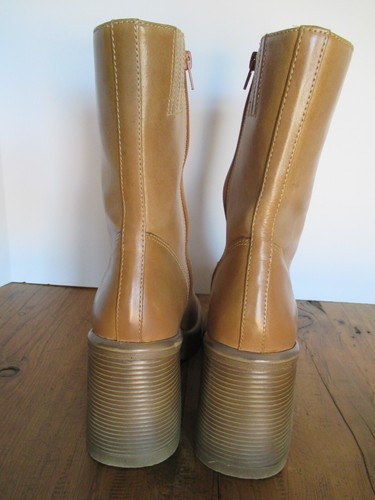 Steve Madden Fantsie Tan Leather Platform Mid-Calf Boots Size 9 - Picture 5 of 11