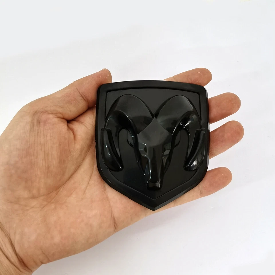 1x OEM 2006-08 Grille Emblem for Ram 1500 2500 68139834AA Gloss Black 77MM - Image 2 of 4