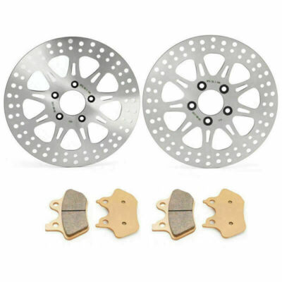 11.5'' Front Rear Brake Rotors Pads for Harley Touring Road King Glide 2000-2007