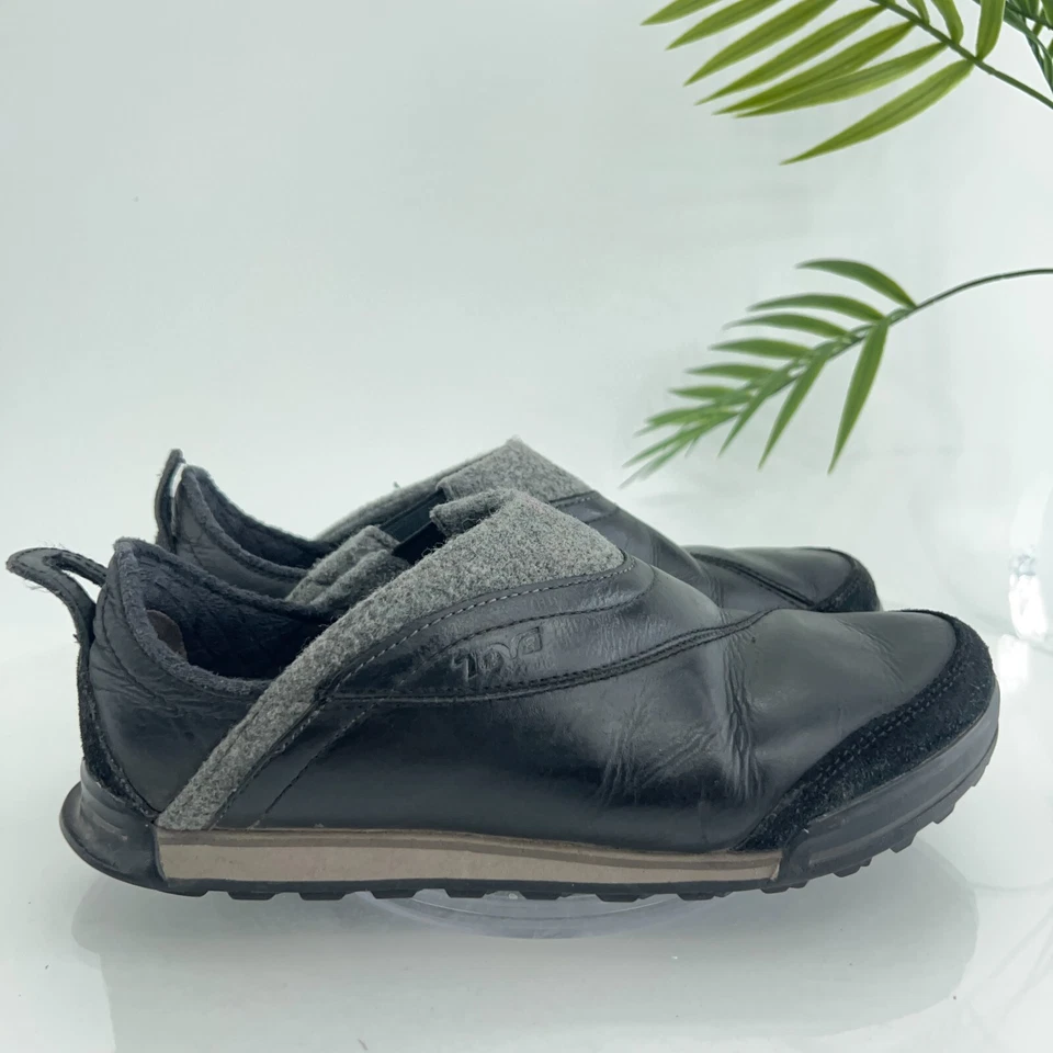 Mocasines Teva Haley para mujer talla 7 de cuero negro sin cordones zapatos cómodos Foto 2 de 4