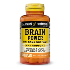 Mason Natural Brain Power w/ Sage Extract. Mental Focus & Positive Mood, 60 Caps