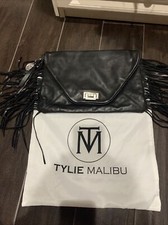 Tylie Malibu Black Fringe Clutch