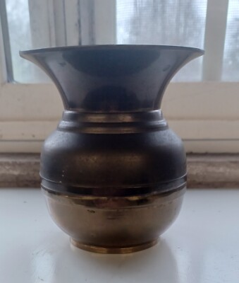 Vintage Minature  Brass Spittoon /Ashtray Tobacco Spit Chew Incence
