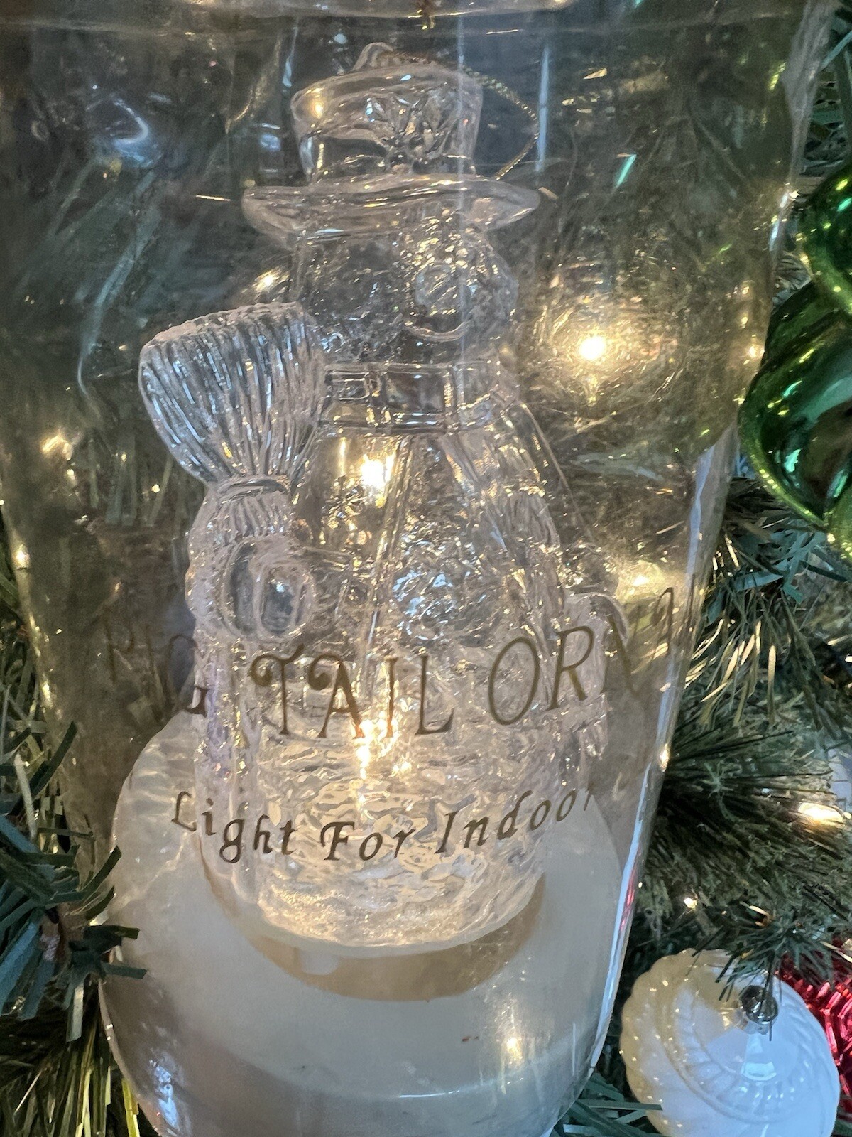 Vintage Santa Snowman Light-Up Ornaments New in Box