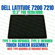 Dell Latitude 7200 7210 12.3" Touch Screen Digitizer Assembly LQ123N1JX35