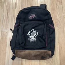 Nike Backpack Purple Swoosh Logo Leather Bottom Y2K 1996 NCAA Div 1 Tennis HTF