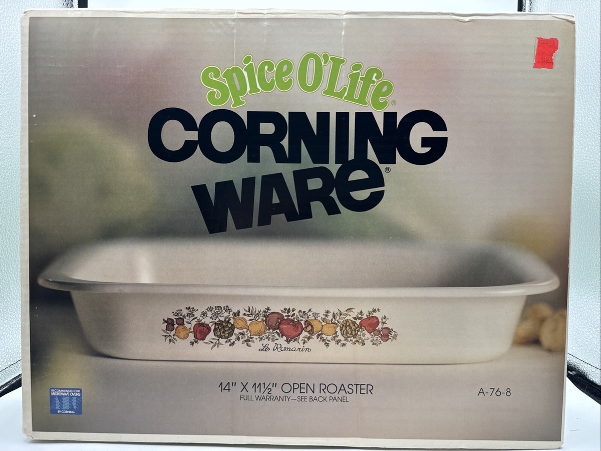 Vintage SEALED CORNING WARE SPICE O' LIFE A-76-8 Open Roaster 14