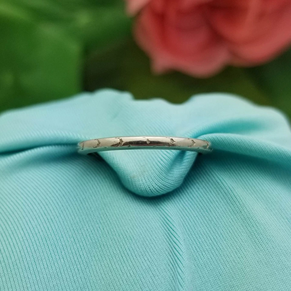 Vintage 18K White Gold Etched Wedding Band-1920s-Dated 12/18/26-1.7mm Wide - Image 3 of 4