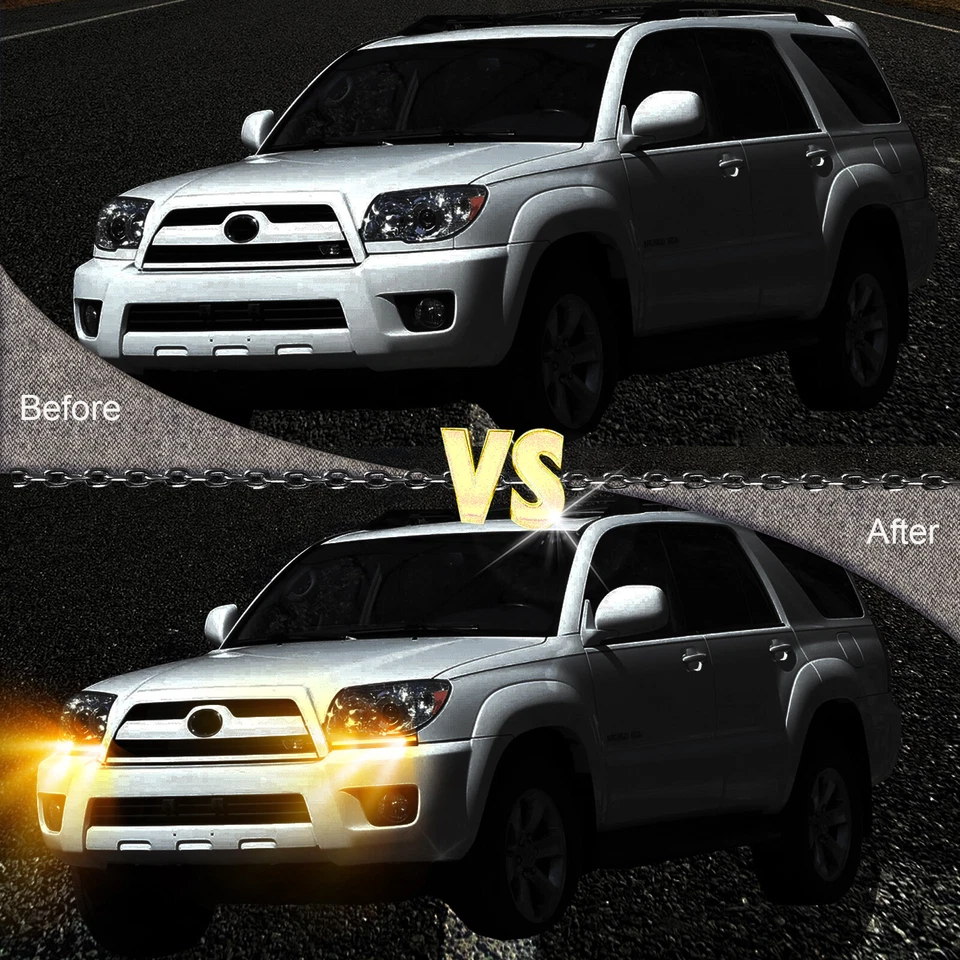 Luces de señal de giro DRL marcador lateral del faro delantero para Toyota 4Runner 2006-2009 Foto 2 de 4