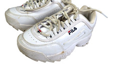 FILA Disruptor Chunky Trainers White Shoes Kids Sport Walking UK 13 EUR 32