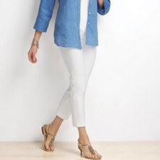 Chico  s So Slimming Brigitte Slim Leg Crop Pants Alabaster White Size Small NWT