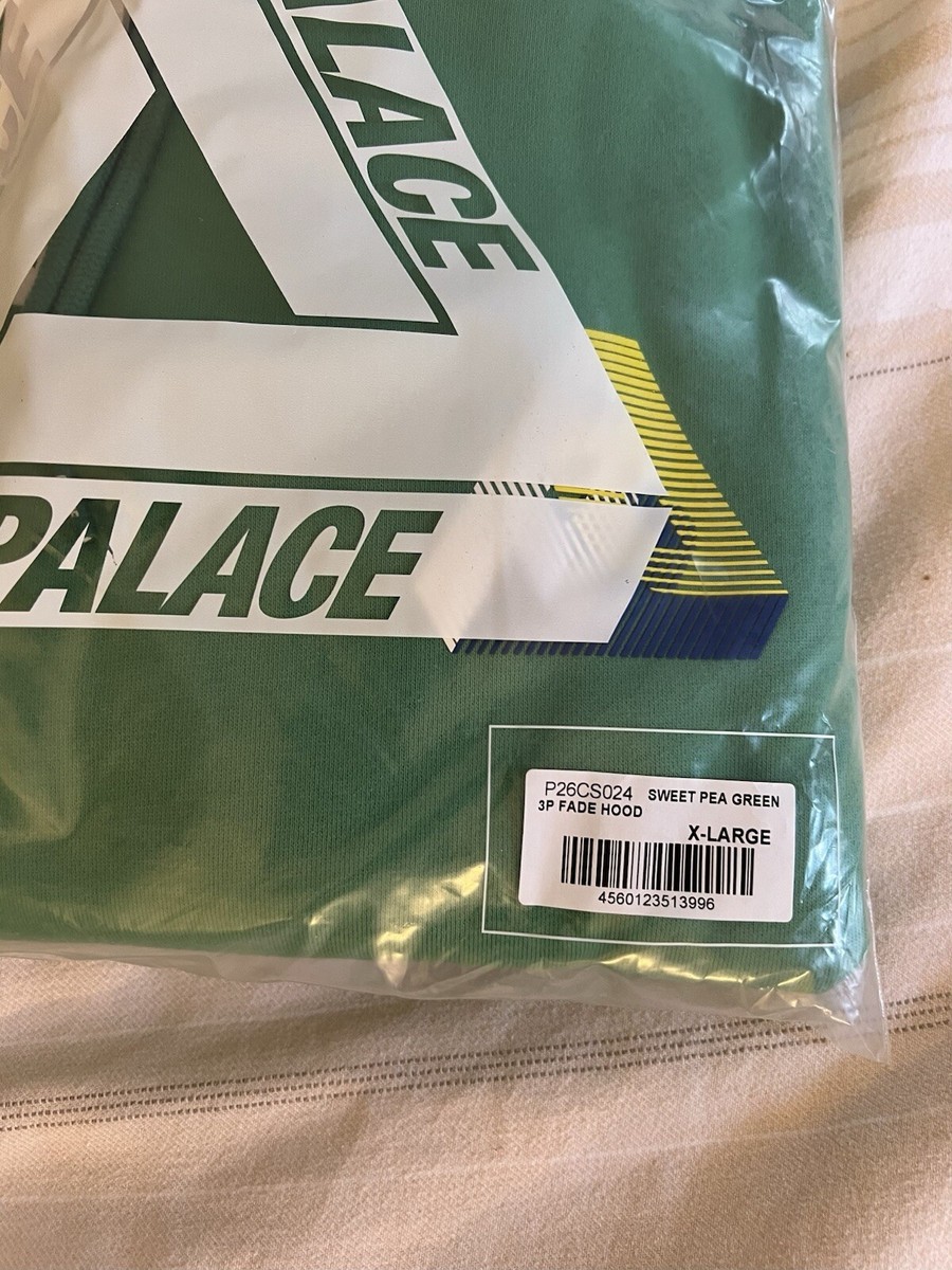 Palace 3P Fade Logo Hood Green Brushed Fleece Hoodie Hooded