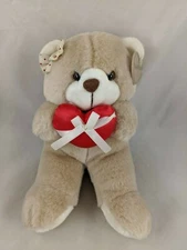Summit Collection Tan Bear Plush 10 Inch Red Heart Heartwarmers Stuffed Animal