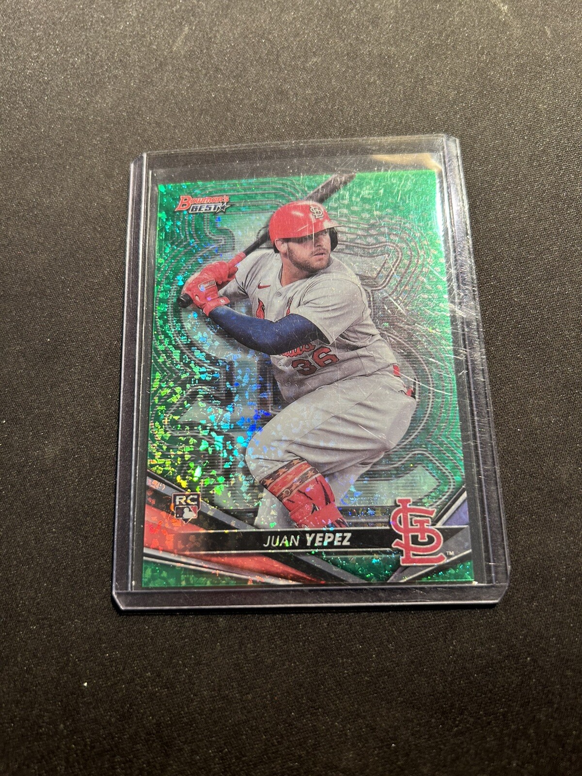 2022 Bowman's Best Green Mini-Diamond Refractor /99 Juan Yepez #15 Rookie RC