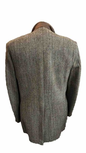 Harris Tweed Vtg Mens Brown 100% Scottish Wool Sport Coat Blazer Herringbone 42R - Picture 10 of 18