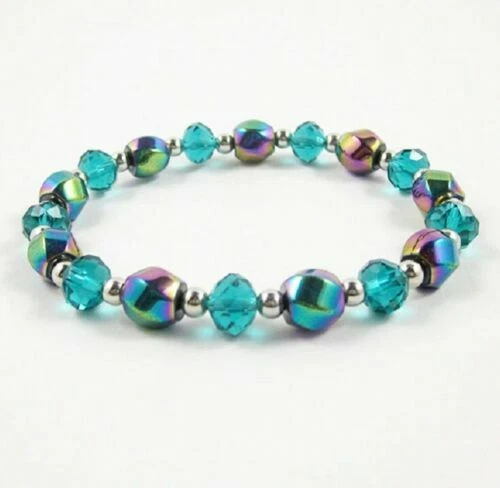 Bracciali di bigiotteria blu in cristallo