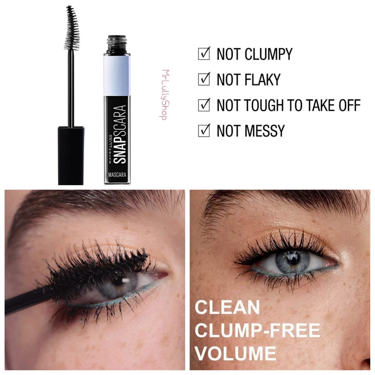 Mascara Snapscara Black Clump Free Glossy Volume GetItFast 30168121 |