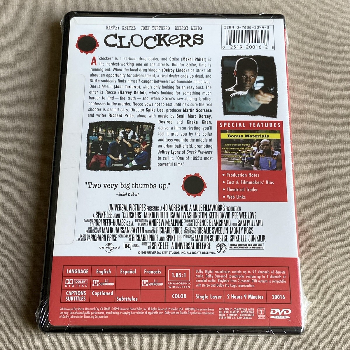 Clockers (DVD NEW 1995) Crime Mystery Harvey Keitel Spike Lee